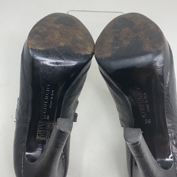 Givenchy 39 Black Leather Peep toe Platform Heel - Picture 13 of 16